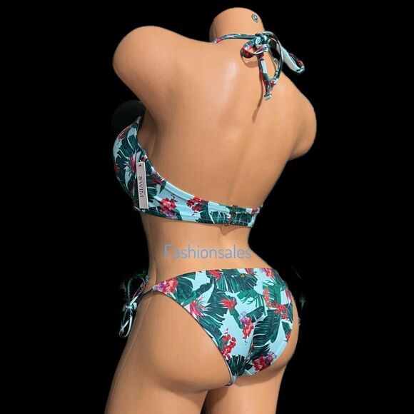 Victorias Secret Swim Bombshell Add-2-Cups Push Up Bikini Top String bottoms Set - Picture 8 of 9